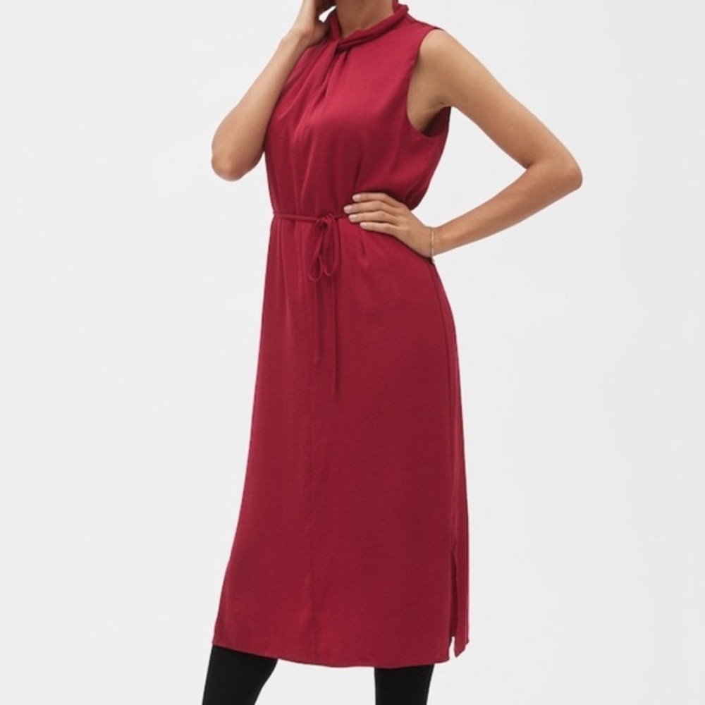 NWT banana republic red satin midi dress